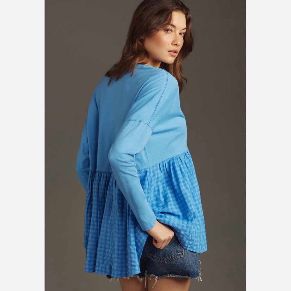 ANTHROPOLOGIE Pilcro Long-Sleeve Oversized Babydoll Top - Picture 3 of 10